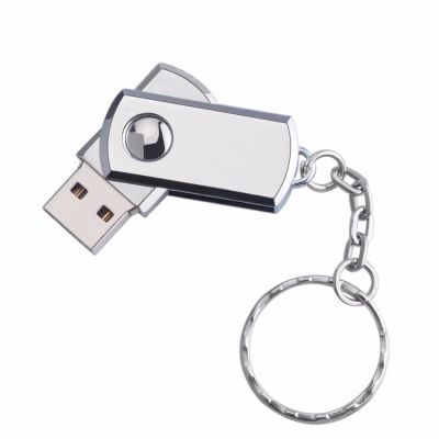 8GB Real Capacity Silvery Keychain Swivel USB Flash Memory Stick