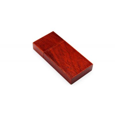 Engraved Logo Rectangle Red Wood 512MB USB Flash Drive Deal 