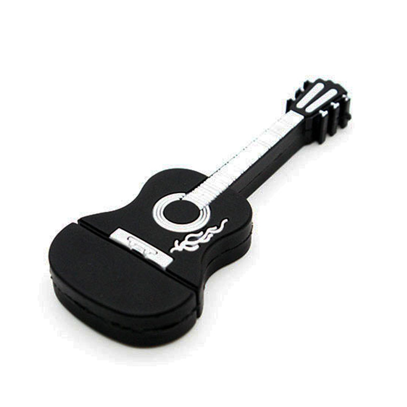 guitar-shaped rubber USB flash drive 128GB