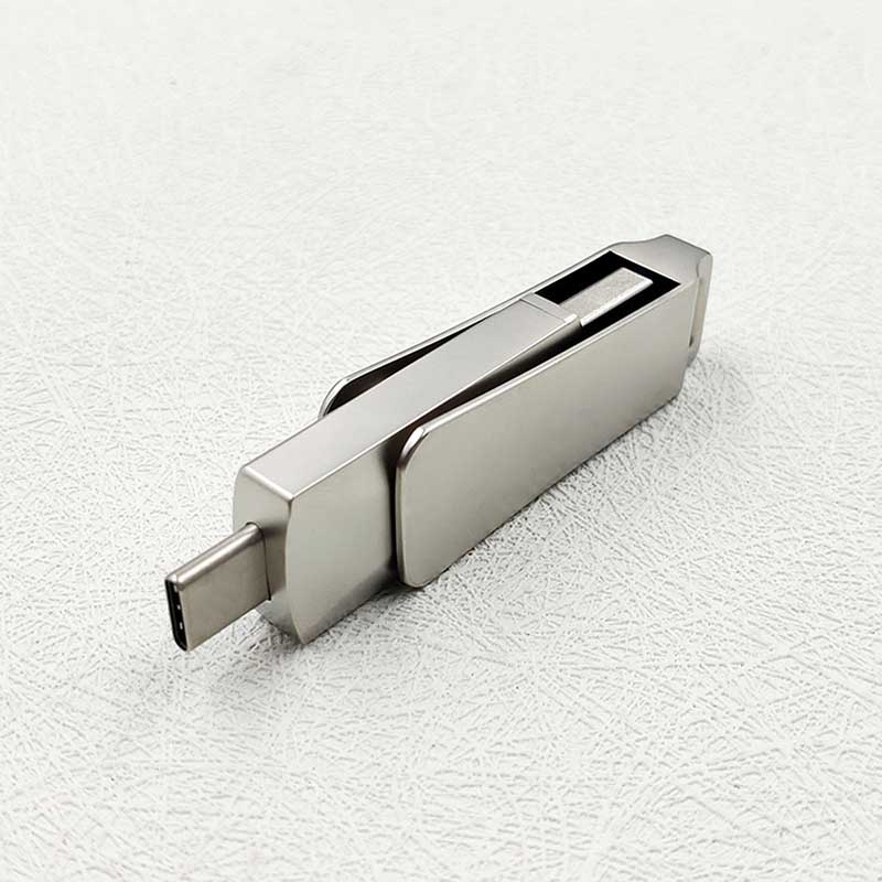 zinc alloy rotating usb memory stick dual interface design