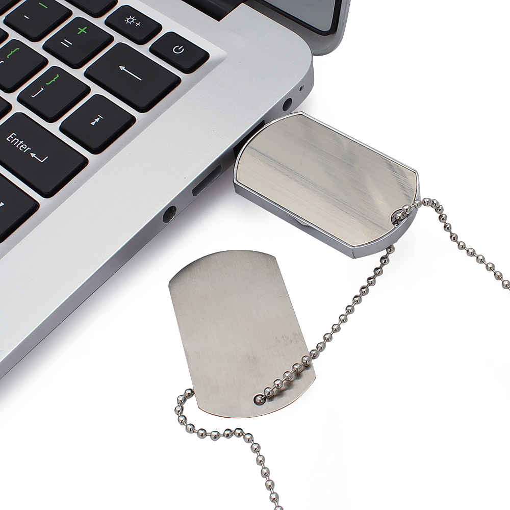 Waterproof Engrave Logo Military Dog Tag 32GB USB Flash Drive 