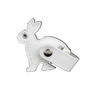 Engraved Cute Rabbit Leather 8GB USB Memory Sticks Pen Drive