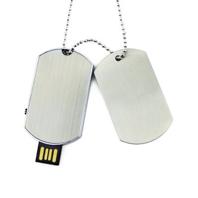 Waterproof Engrave Logo Military Dog Tag 32GB USB Flash Drive 