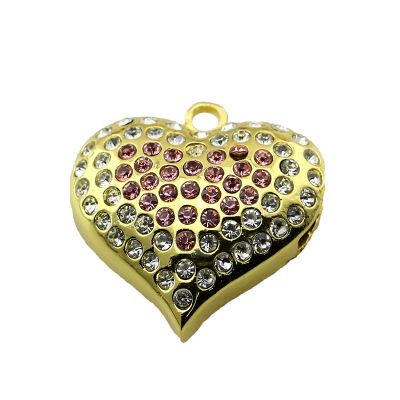 China Factory Diamond Heart 64GB USB Pen Drive Flash Disk 