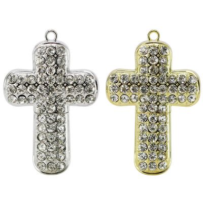 Diamond Cross Necklace 32GB USB Flash Drive Memorial Stick