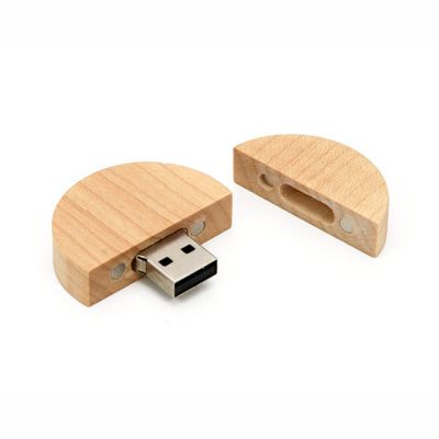 Round Laser Wood 8GB USB Flash Memory Stick Pen Drive 