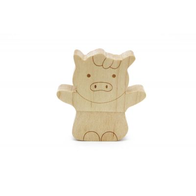 Cartoon Pig Wood USB Flash Memory Stick Thumb Drive