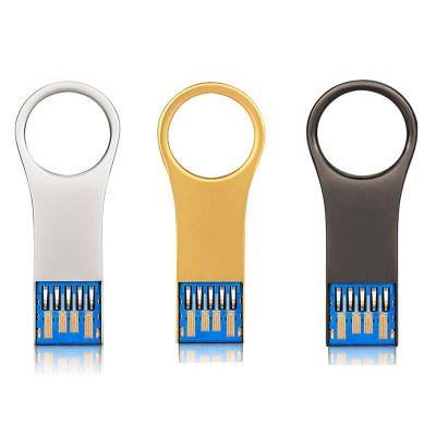 Keyring Fastest USB 3.0 Flash Drive 128GB Gold Metal